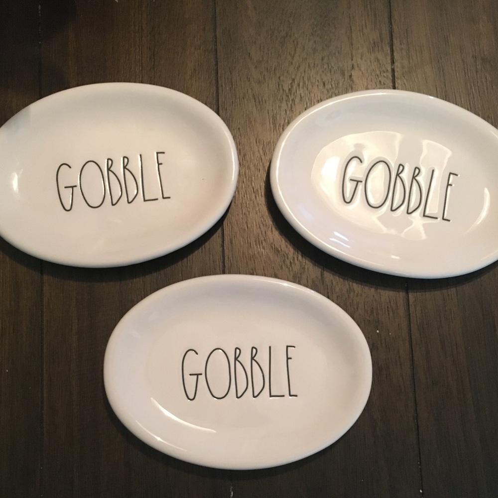 Set of Rae Dunn Gobble Plates (3)